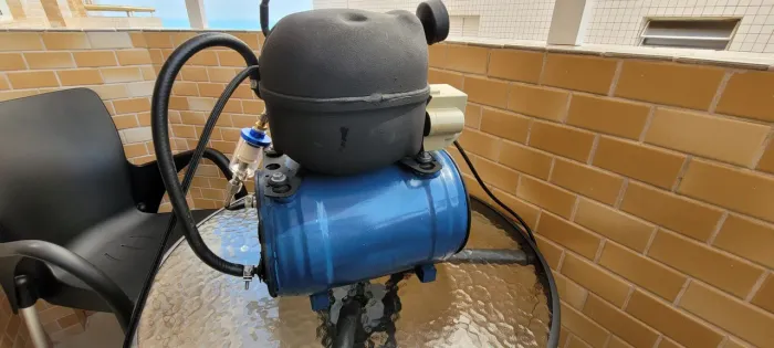 Compressor com motor de geladeira