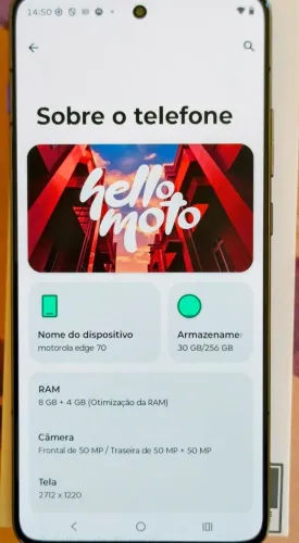 Motorola Edge 70 256GB / 8GB RAM - Na Caixa + NF e Garantia até 06/2027<br><br>