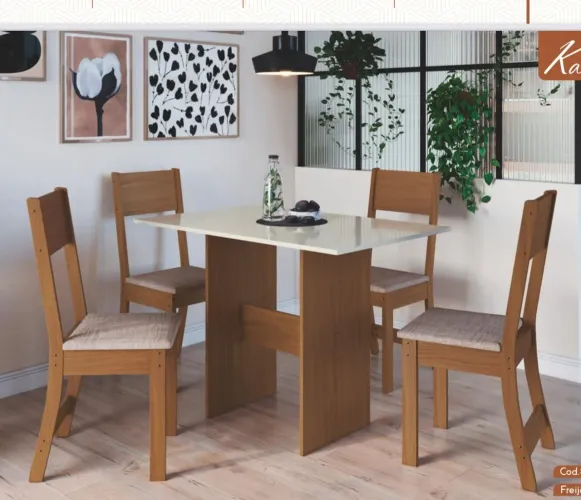 PROMOÇÃO ! CONJUNTO MESA KARLA 4 CADEIRAS. 499,00 A VISTA.