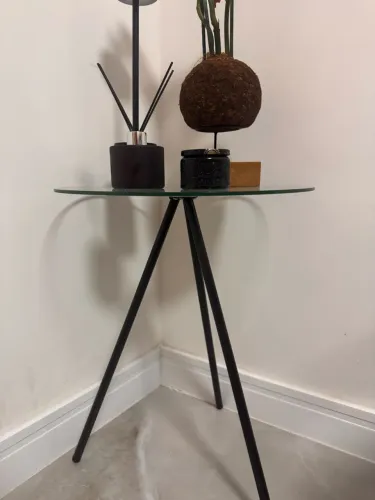 Mesa de canto de vidro redonda | TokStock