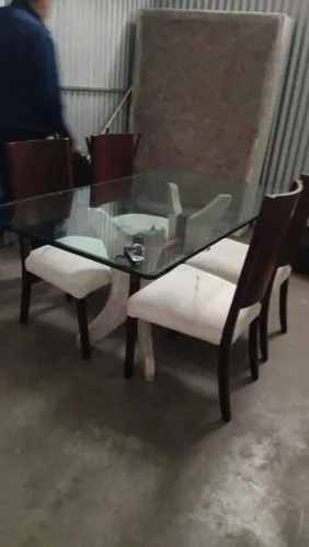 Mesa de vidro pra 6 pessoas 