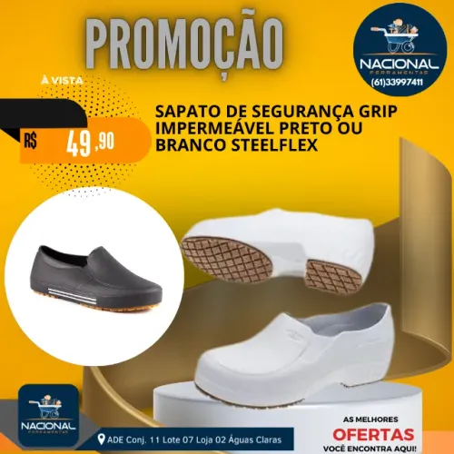 Sapato de Segurança Steelflex Iate Impermeável Preto | Conforto, Proteção e Durabilidade