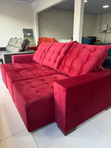 Super Oferta! Sofá Retrátil Reclinável 3 Lugares 