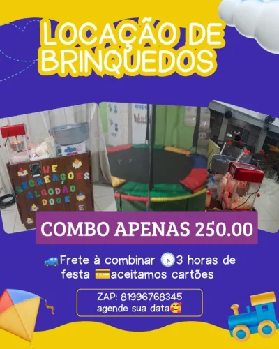 Locações de brinquedos para festas e eventos 