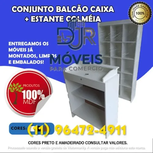 KIT LOJA BALÇÃO CAIXA FECHADO + ESTANTE EXPOSITOR COLMÉIA - NOVO - ENTREGA RÁPIDA