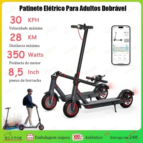 Super Promo Shopee! Patinete Elétrico para Adultos 350W - Dobrável, 36V, Suporta 150kg