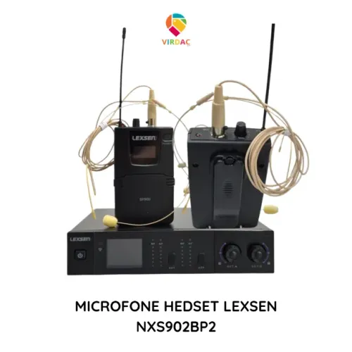 Microfone Headset Duplo Sem Fio Lexsen Nxs902 Bp2 Series