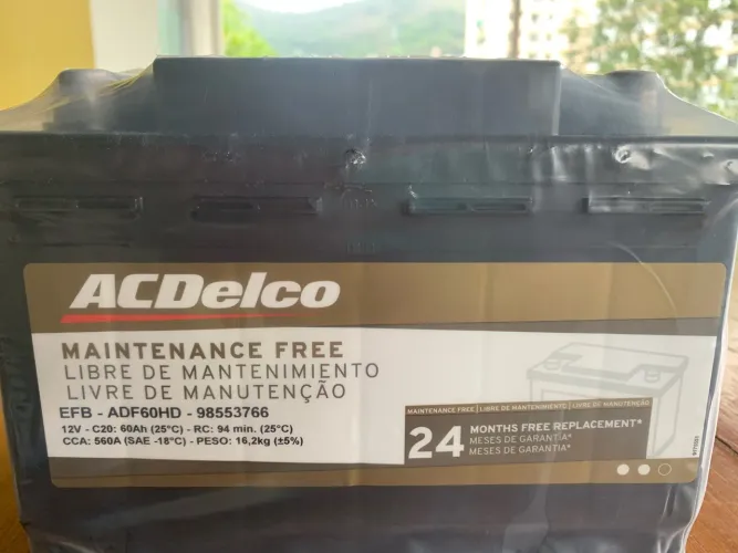 Bateria de carro ACDelco ADF60HD - * no plástico 2 anos de garantia 