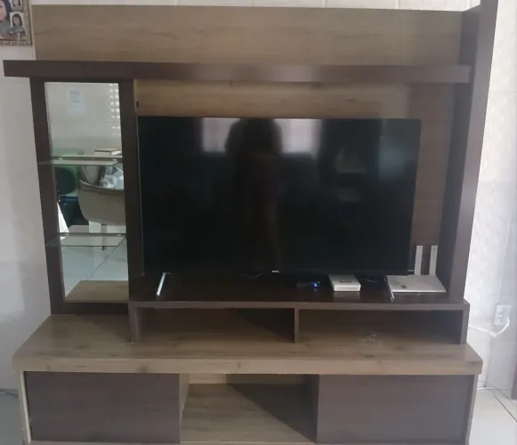 Rack de sala com espelho e Led