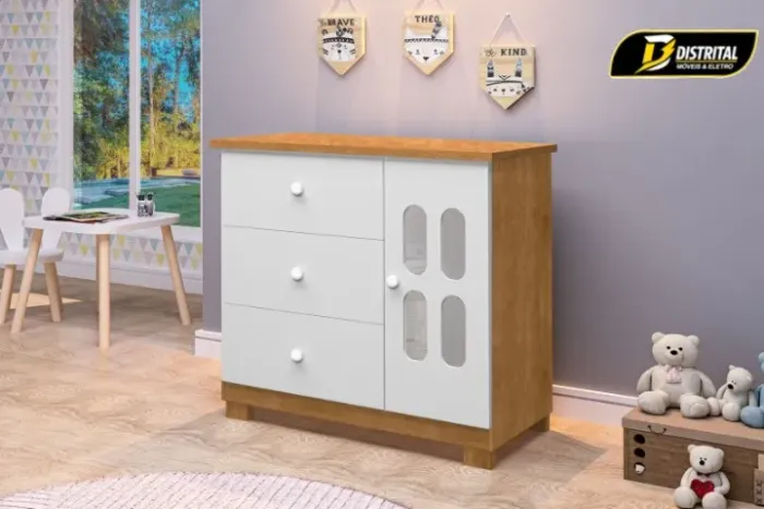 Cômoda Sapateira 1 Porta 3 Gavetas Sophie Oferta