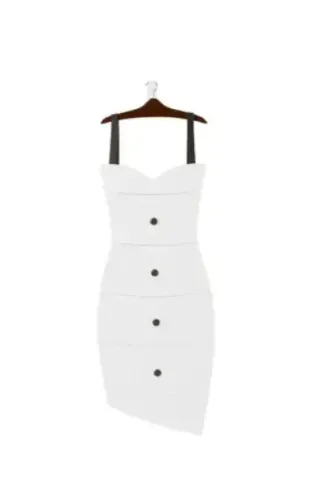 CÔMODA SUSPENSA DRESS MÁXIMA EM MDF COM CABIDE DECORATIVO