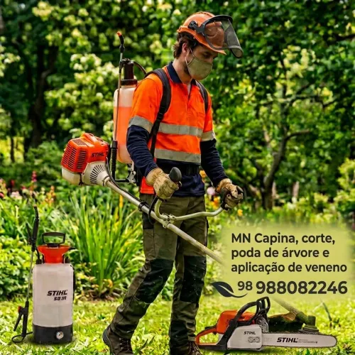 Corte árvores aplicação de veneno capina e roçagem