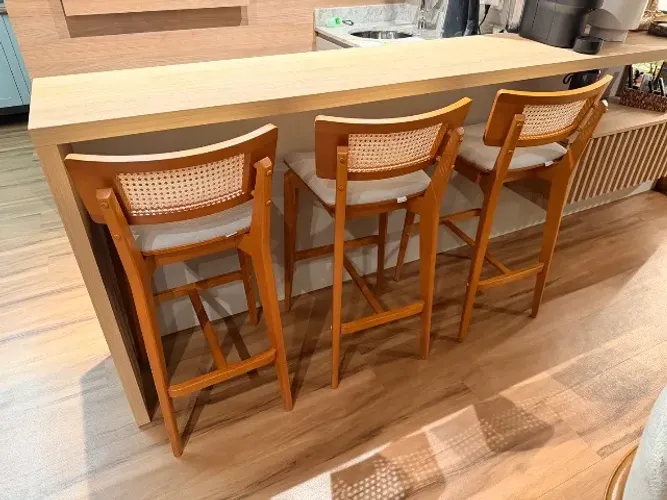 TRIO DE BANQUETA COM PALHINHA ARES - TOK & STOK