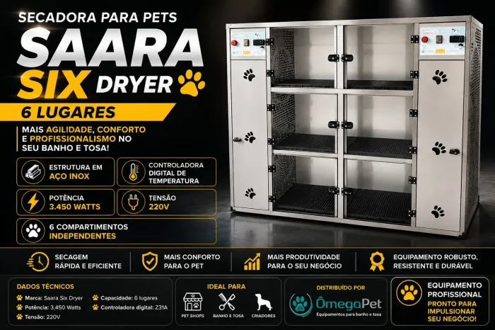 SECADORA PARA PETS SAARA SIX DRYER - 6 LUGARES