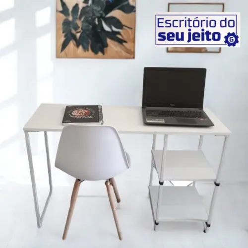 Mesa de Escritório 1,1m NOVA Multiuso Industrial para Computador Notebook Estudo birô game