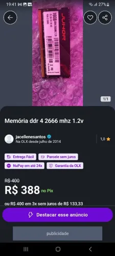 Memória 16gb game notebook e macbook