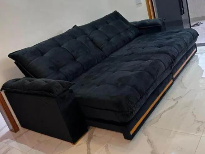 Sofá cama reclinável molas ensacadas