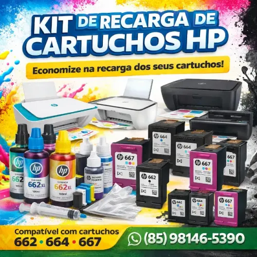 Recarga De Cartuchos HP 664 667 668 662 122 Dentre Outros. Fale Conosco.