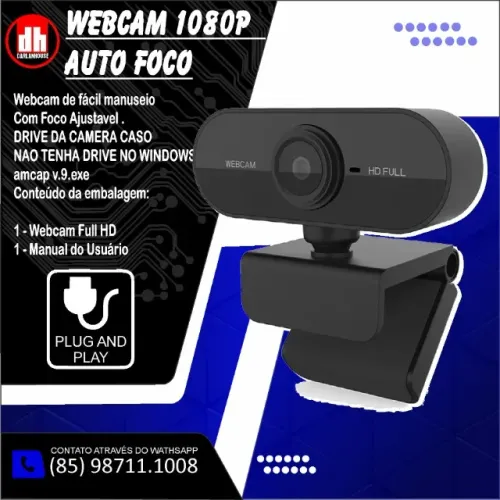 WebCam HD 1080p A0198 Auto Foco - Perfeita para Reuniões e Aulas Online! ?