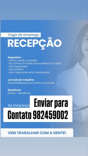 Vaga recepcionista
