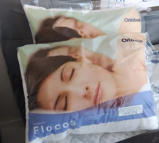 Travesseiro flocos Ortobom 