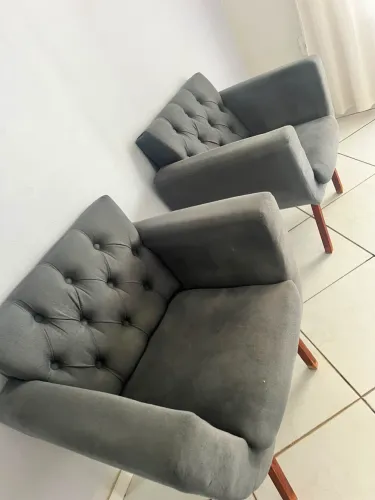 Poltronas tecido sala de estar