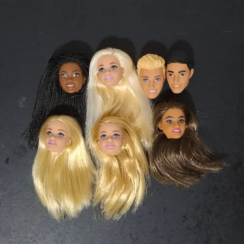 Lote de Cabeças Boneca Barbie e Ken