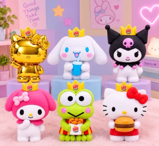 6 PERSONAGENS - COLEÇÃO COMPLETA - HELLO KITTY BK 26 - ACOMPANHA A DOURADA