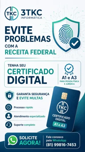 CERTIFICADO DIGITAL  E-CPF / E-CNPJ RÁPIDO EM RECIFE - EMISSÃO ONLINE!