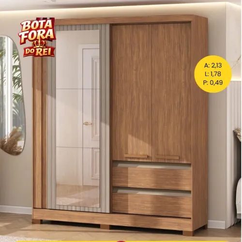 PROMOÇÃO URGENTE - Guarda-Roupa Casal com PORTAS DE CORRER + Espelho GRÁTIS Disponível