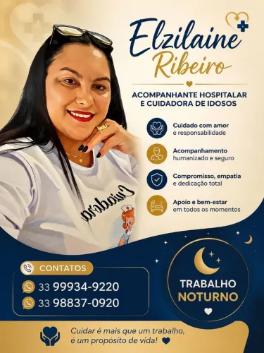 Cuidadora de idosos e acompanhante hospitalar 