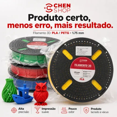 Filamento 3D PLA e PETG 1kg ChenShop 1.75mm