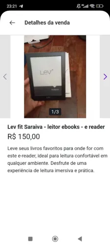 Lev fit Saraiva - leitor digital e-reader