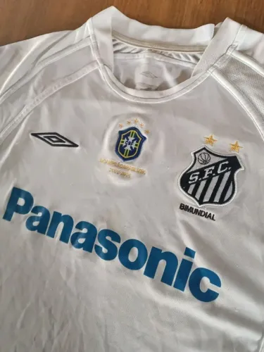 camisa original 2005 santos panasonic branca umbro tamanho m