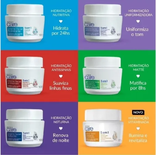 Hidratante facial avon care 5 em 1