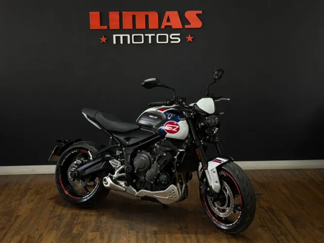 Trident 660 Branca 2025 Triple Tribute - Apenas 7.100 KM.