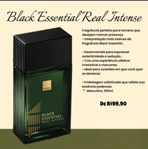 Perfume Masculino Black Essencial Real Intense