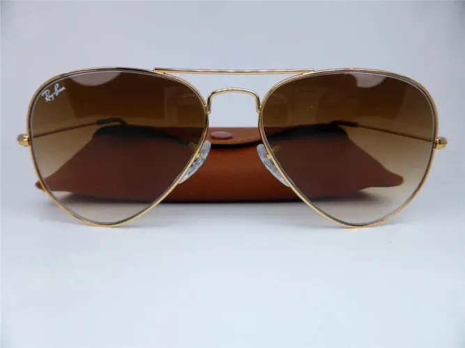 Ray ban aviador 62mm marrom degrade