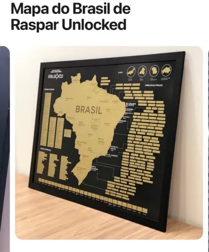Quadro de raspar mapa do Brasil