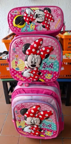 KIT DE MOCHILETE, LANCHEIRA E ESTOJO MINNIE