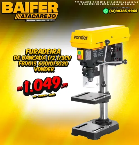 Furadeira de Bancada Mandril 1/2 1/3CV FBV013 6001013020 vonder