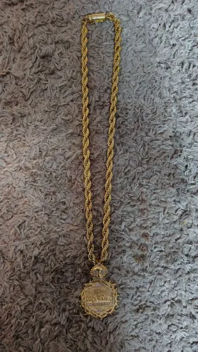Cordão prata, banhado a ouro