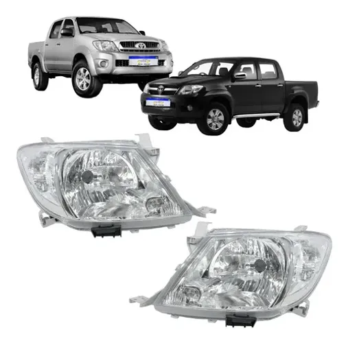 Farol Toyota Hilux 2006 2007 2008 A 2011 Mascara Cromada