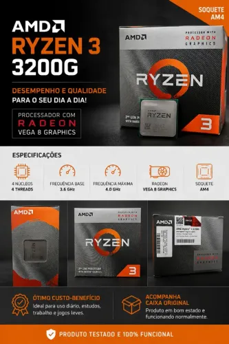 Processador AMD Ryzen 3 3200G com Radeon Vega 8