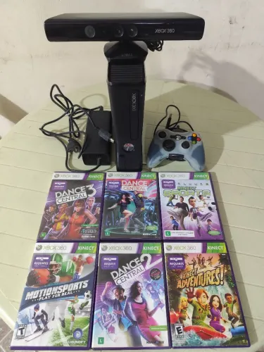 XBOX 360 + Kinect + Controle + 6 Jogos 