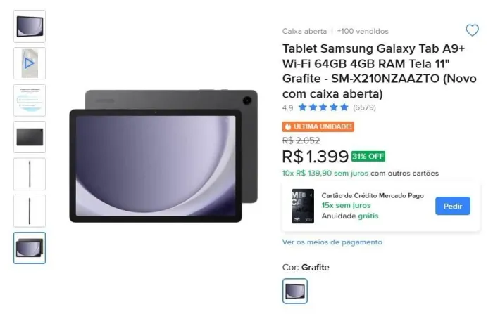 Tablet A9+ samsung 11"