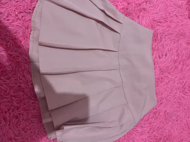 Saia rosa plissada pp