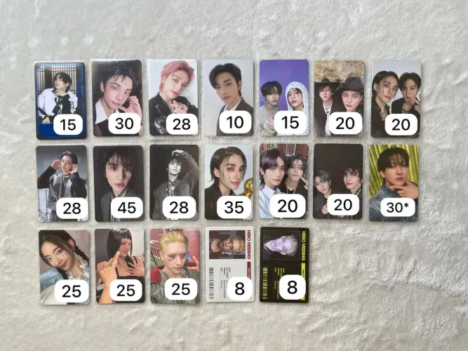 photocards oficiais stray kids, itzy & p1harmony