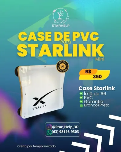 Case De Teto de PVC Para Starlink Mini Com Imãs De 66 mm
