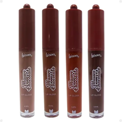Kit Lip Gloss Mauve Chocolate Luisance 4 unidades